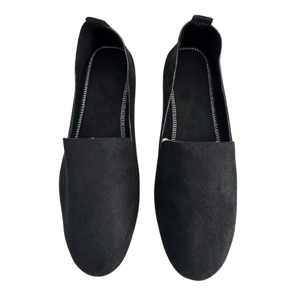 Womens Ballet Flats Faux Suede Slip On Casual Walking Shoes Black US 10/CN 43